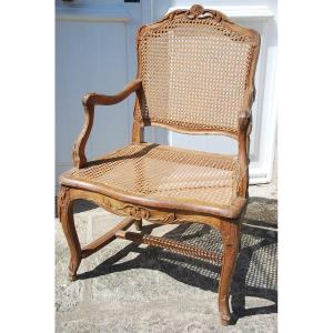 Caned Armchair D Regence Period XVIII