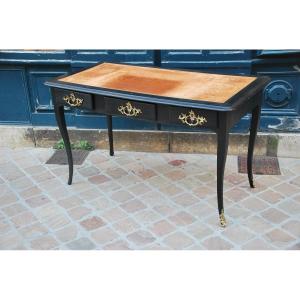 Flat Desk In Black Lacquered Wood From Louis XV XVIII Period