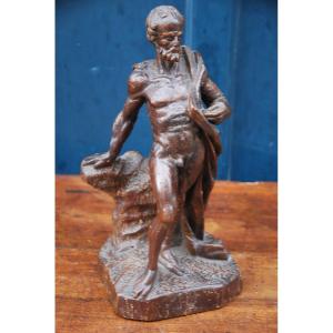 Hercule , Statue En Bois , Travail XVIII