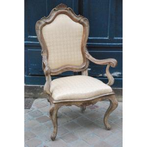 Venise , Grand Fauteuil D Apparat à Chassis Du XVIII