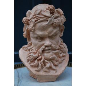 Bacchus Terracotta Bust Signed