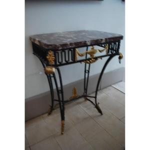 Console D Wall Or Middle Table Wrought Iron Louis XVI Style