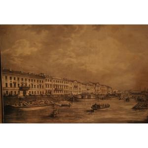 Saint Petersburg Engraving From The 18th Century