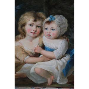 Portrait Of Children, Attributed To George Romney English School XVIII