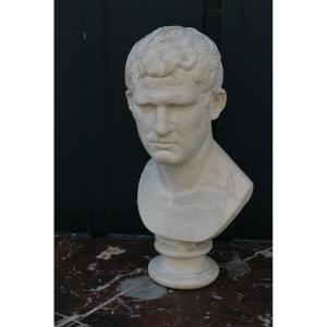 Buste D Agrippa  En Plâtre  Dans Le Gout Antique