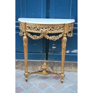 Console In Golden Wood From Louis XVI Period Late XVIII