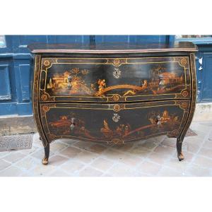 Commode vernis européen décor Chinois  Italie XVIII