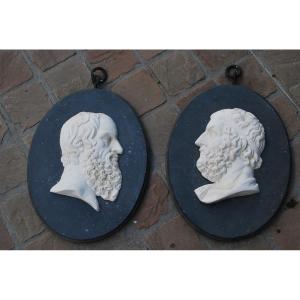 Pair Of Antique Style Emperor Profiles