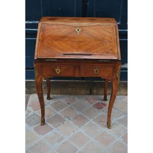 Small Louis XV Period Sloping Desk In Veneer