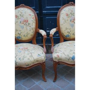 Paire De Fauteuils D époque Transition Du XVIII