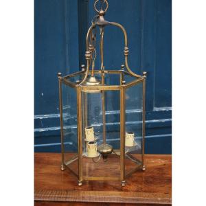 XVIII Style Bronze Lantern With Cut Sides