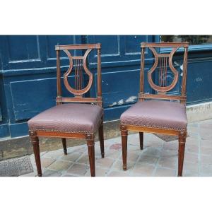 Pair Of Louis XVI Jacob Mahogany Chairs