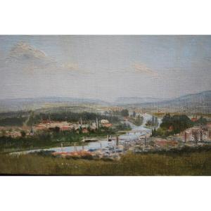 View Of Elbeuf, Oil On Canvas XIX