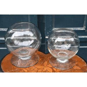 Two 19th Century Glass Globular Aquariums