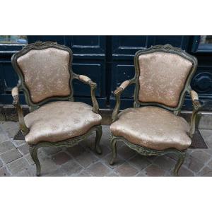 Pair Of Louis XV Period Cabriolets From The 18th Century