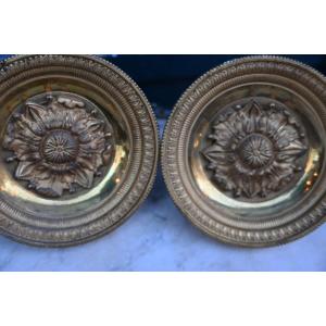Suite De 4 Appliques Porte Embrasses En Bronze Doré D époque Empire XIX
