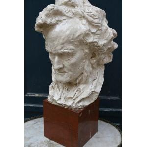 Wagner , Grand Buste En Terre Vernissée Signé  Ferdinand Cian
