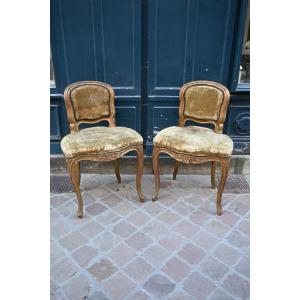 Rare Paire De Chaises De Musiciens D époque Louis XV Du XVIII