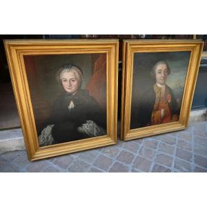 Shipowner, Pair Of Portraits Of A Shipowner And His Wife, 18th Century School