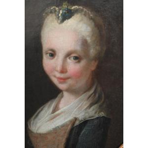 Ecole italienne du XVIII portrait de jeune femme , suiveur de Pietro Longhi