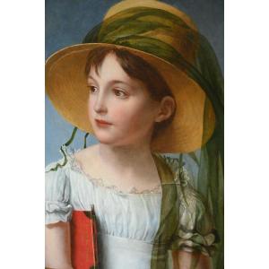 Césarine Davin-mirvault, Rare Portrait Of A Young Girl From The 19th Century