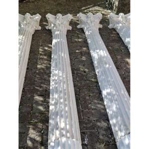 Important Series Of 4 Large Stucco Columns 