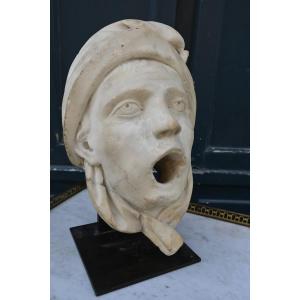 Masque de fontaine en marbre Italie XVIII