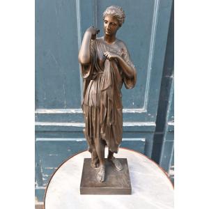 Bronze Diane de Gabies d après Praxitèle , travail XIX