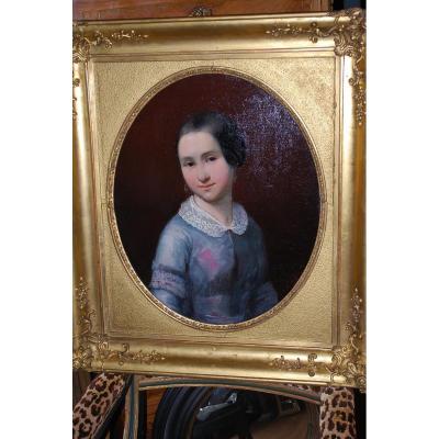 Portrait Of Young Girl In Signed C Elb