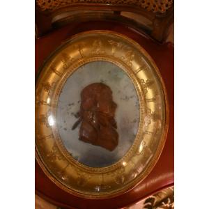 David  d Angers , dans le gout  de ,rare médaillon en cire  début XIX