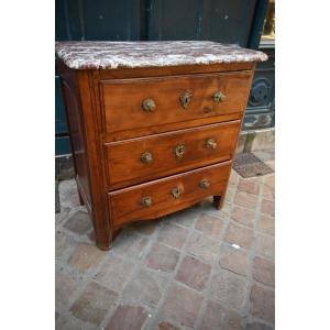 Small Chest Of Drawers, In Natural Wood, Stamped Duval 