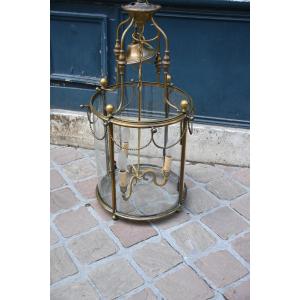 Lanterne circulaire à vitres ceintrées de style Louis XVI