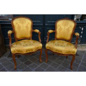 Paire de cabriolets d époque Louis XV   XVIII