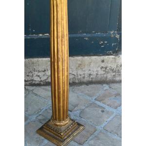 Gilded Wood Fluted Column