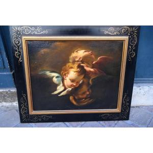 Putti , huile sur toile dans le gout baroque italien