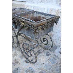 Large Antique Napoleon III-era Planter Made Of Cast Iron, 19th Century