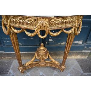 Console en bois doré d époque Louis XVI