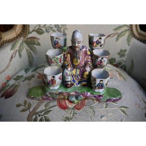 Bayeux , le marchand d épices , porte potsen porcelaine XIX