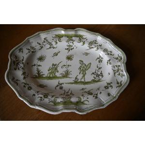 18th-century Green Moustiers Dish
