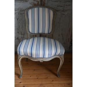 Low Louis XV-era Chair, Stamped