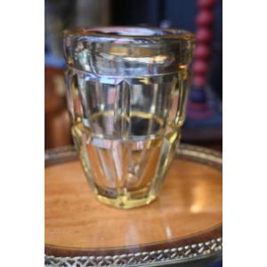 Daum, Nancy, Faceted Yellow Crystal Vase, Circa 1930