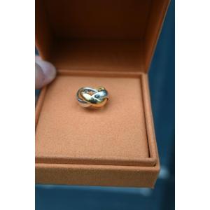Poiray , bague tresse , or jaune et blanc