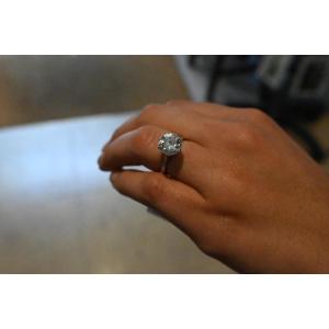 Diamants , 3.10 , monture solitaire or blanc
