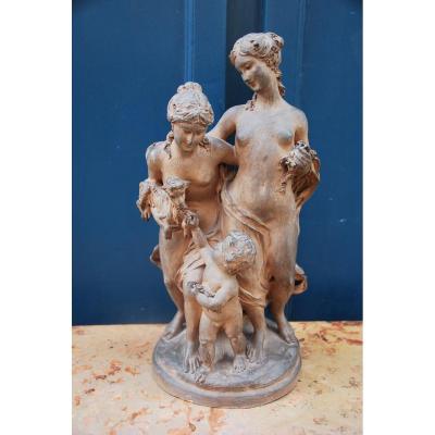 Original Terracotta Women In Antique L