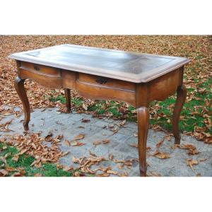 Flat Desk In Walnut D Louis XV / XVIII