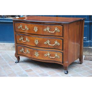 Commode In Walnut Louis XV Period, By Hache XVIII