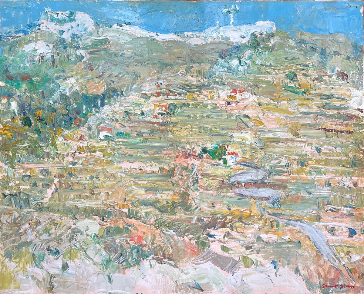 Le Mont Come 78, Signed Saint Jean, 20th, Oil On Canvas, 65x81 Cm, Unframed