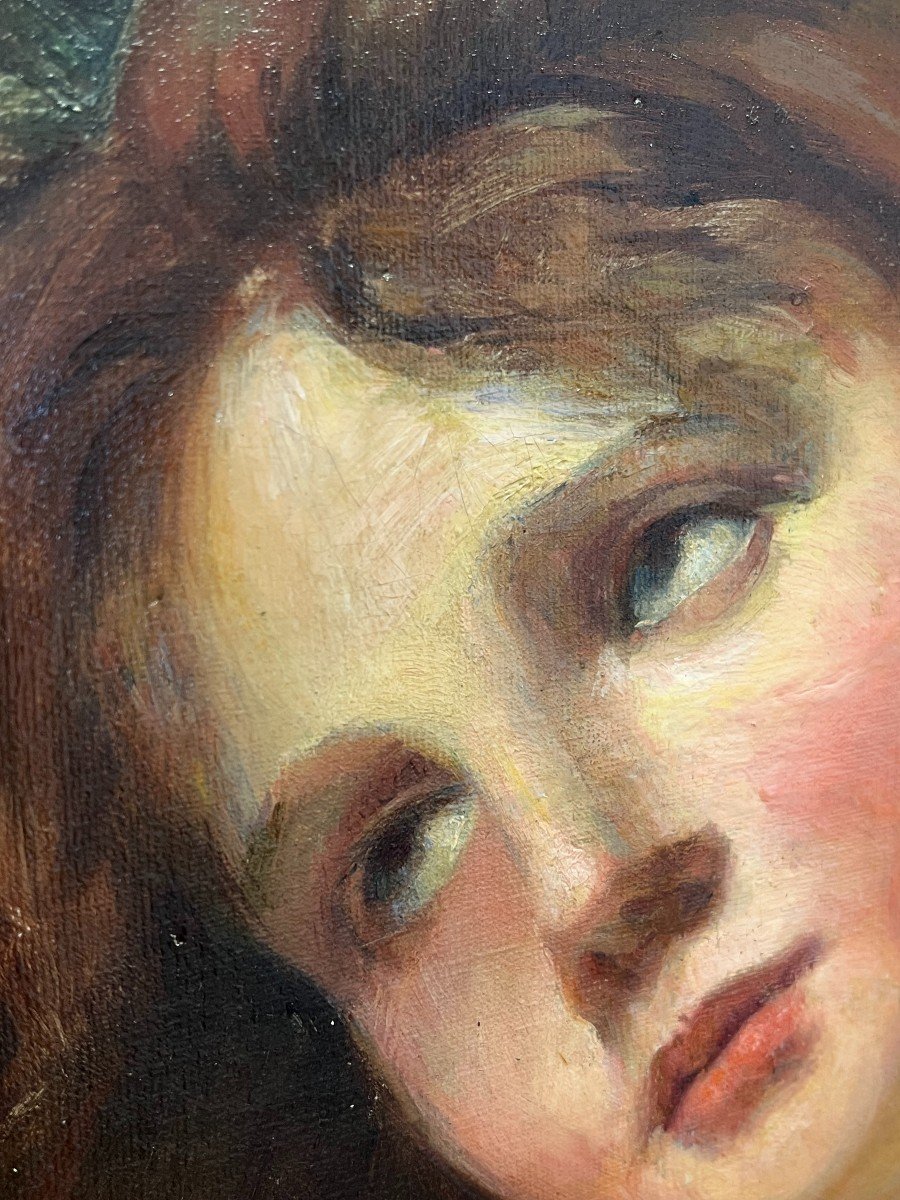 Portrait De Femme (marie Madeleine ?), XIXe, Non Signé, Huile Sur Toile, 65x57cm, Avec Cadre-photo-3