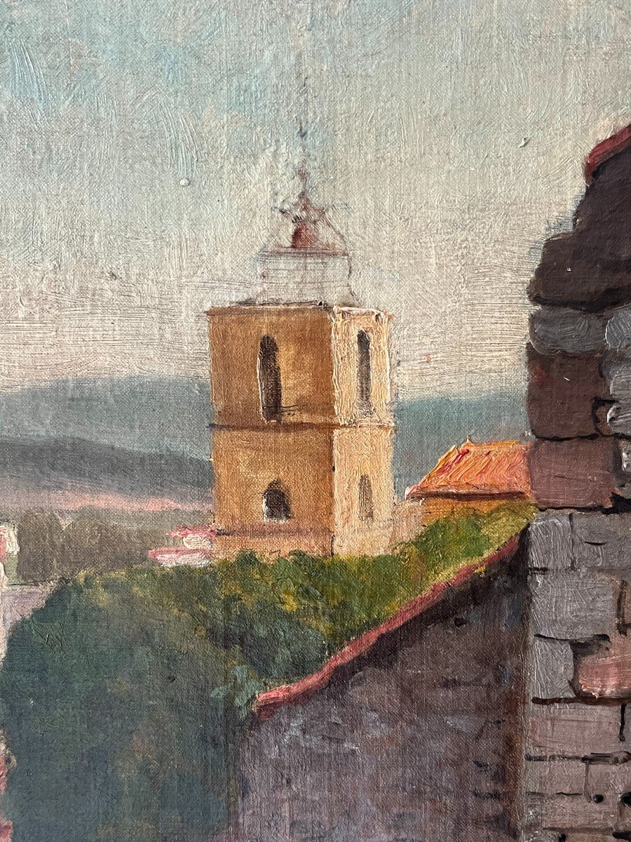 Village, Unsigned, 20th Century, Oil On Canvas, 38x29cm, Unframed-photo-2