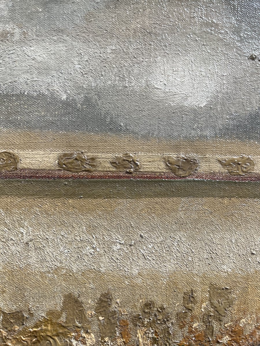 Bertrand, Paysage bord de champs, XXe, huile sur toile, 33 x 19 cm, sans cadre -photo-4